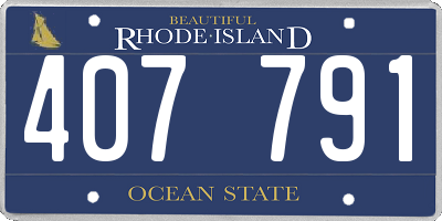RI license plate 407791