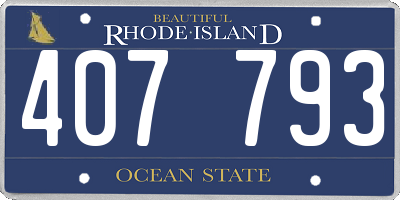 RI license plate 407793