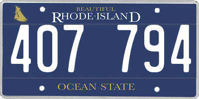 RI license plate 407794