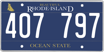 RI license plate 407797