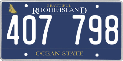 RI license plate 407798