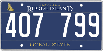 RI license plate 407799