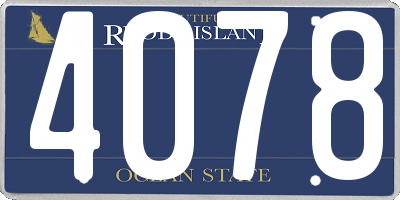 RI license plate 4078