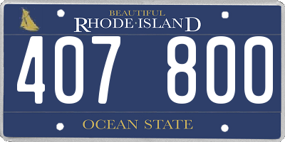 RI license plate 407800
