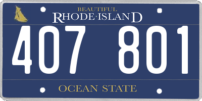 RI license plate 407801
