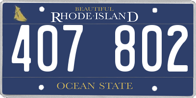 RI license plate 407802