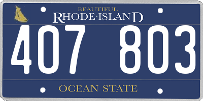 RI license plate 407803