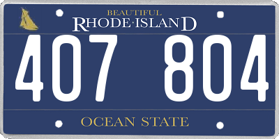 RI license plate 407804