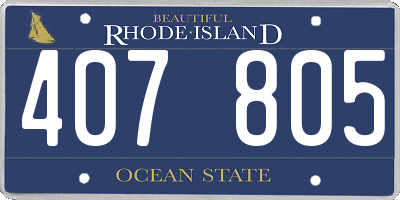 RI license plate 407805
