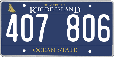 RI license plate 407806