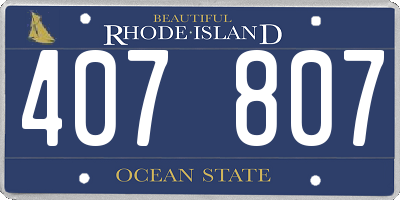 RI license plate 407807