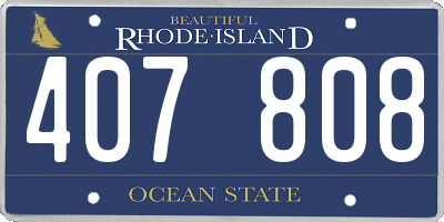RI license plate 407808