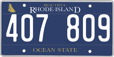 RI license plate 407809