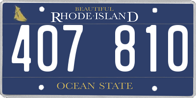 RI license plate 407810