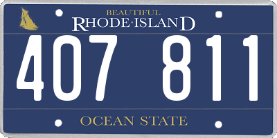 RI license plate 407811