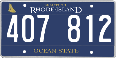 RI license plate 407812