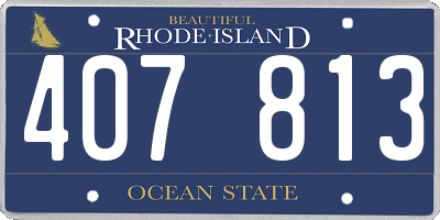 RI license plate 407813