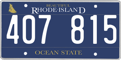 RI license plate 407815