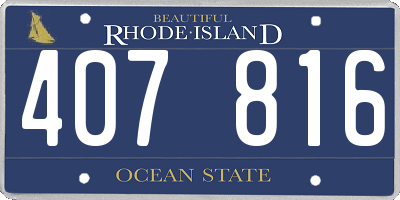 RI license plate 407816