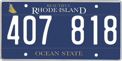 RI license plate 407818