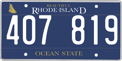 RI license plate 407819