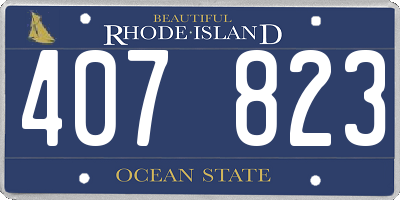 RI license plate 407823