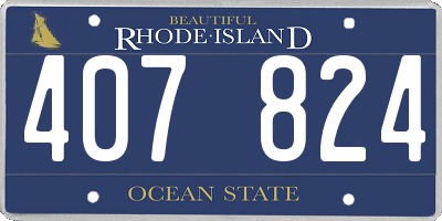 RI license plate 407824