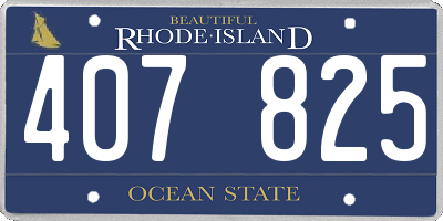 RI license plate 407825