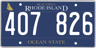 RI license plate 407826