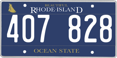 RI license plate 407828