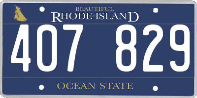 RI license plate 407829