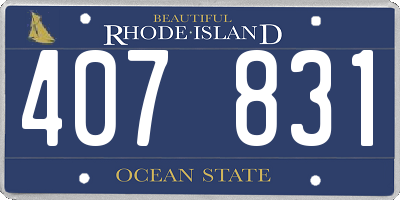 RI license plate 407831