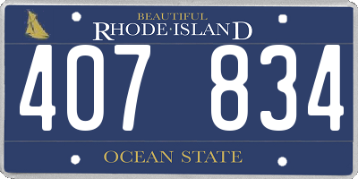 RI license plate 407834