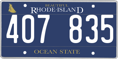 RI license plate 407835