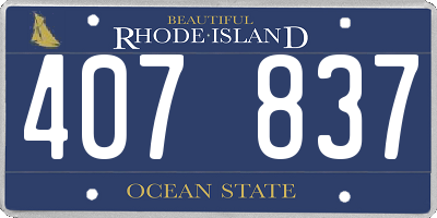 RI license plate 407837
