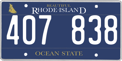 RI license plate 407838