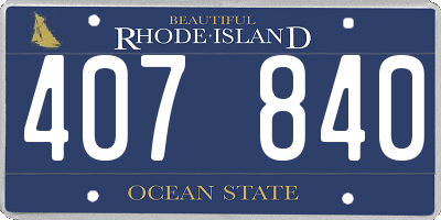 RI license plate 407840