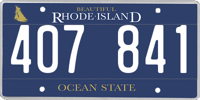 RI license plate 407841