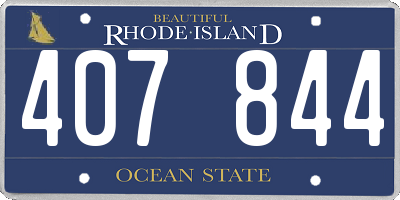 RI license plate 407844