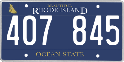 RI license plate 407845