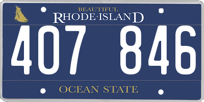 RI license plate 407846