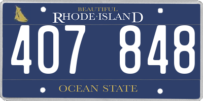 RI license plate 407848