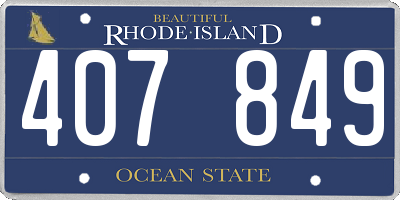 RI license plate 407849