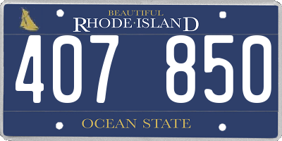 RI license plate 407850