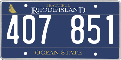 RI license plate 407851