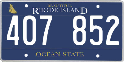 RI license plate 407852