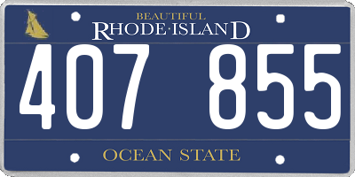 RI license plate 407855