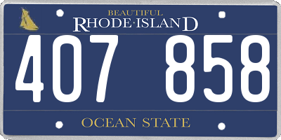 RI license plate 407858