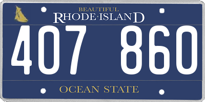 RI license plate 407860