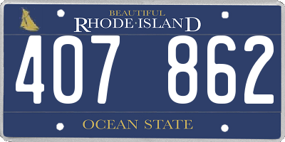RI license plate 407862